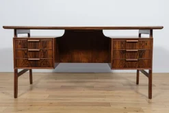 Mid-Century Modell 75 Freistehender Schreibtisch aus Teak von Omann Jun, Dänemark, 1960er