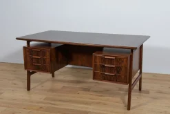 Mid-Century Modell 75 Freistehender Schreibtisch aus Teak von Omann Jun, Dänemark, 1960er