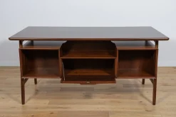 Mid-Century Modell 75 Freistehender Schreibtisch aus Teak von Omann Jun, Dänemark, 1960er