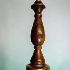 Mid-Century Modern Agua Blue Art Glas Hängelampe aus Teak, 1960er