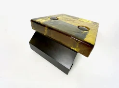 Mid-Century Modern Alpana Push & Pull Türgriff aus bernsteinfarbenem Glas, 1960er