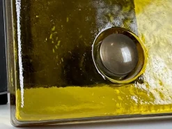 Mid-Century Modern Alpana Push & Pull Türgriff aus bernsteinfarbenem Glas, 1960er