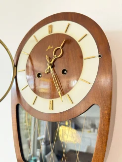 Mid-Century Moderne Wanduhr mit Hermle Uhrwerk von Haid, 1950er