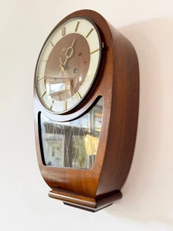 Mid-Century Moderne Wanduhr mit Hermle Uhrwerk von Haid, 1950er