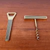 Mid-Century Modern Metall Korkenzieher & Flaschenöffner, 1960er, 2er Set