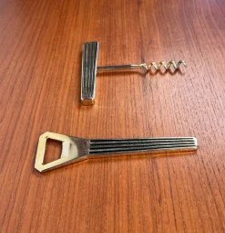 Mid-Century Modern Metall Korkenzieher & Flaschenöffner, 1960er, 2er Set