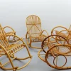 Mid-Century Modern Rattan & Bambus Schaukelstuhl, 1960er