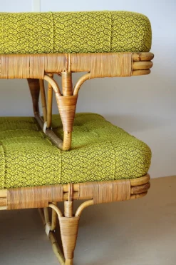 Mid-Century Modern Rattan Tagesbett von Úluv, 1960er, 2er Set