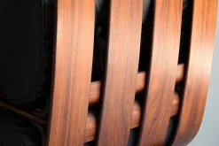 Mid-Century Modern Schaukelstuhl aus Schichtholz & Leder