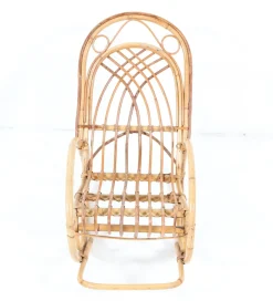 Mid-Century Modern Schaukelstuhl für Kinder aus Bambus & Rattan, 1970er