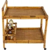Mid-Century Modern Servierwagen aus Bambus & Rattan, Italien, 1960er