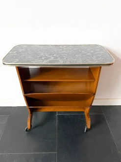 Mid-Century Modern Servierwagen mit Marmor-Effekt, 1950er