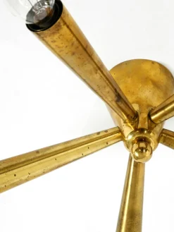 Mid-Century Modern Sputnik Messing Deckenlampe mit Fünf Armen, 1950er