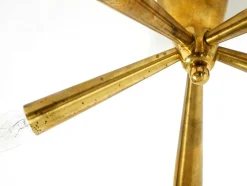 Mid-Century Modern Sputnik Messing Deckenlampe mit Fünf Armen, 1950er