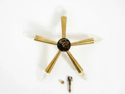 Mid-Century Modern Sputnik Messing Deckenlampe mit Fünf Armen, 1950er