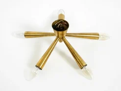 Mid-Century Modern Sputnik Messing Deckenlampe mit Fünf Armen, 1950er