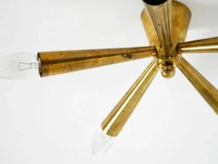 Mid-Century Modern Sputnik Messing Deckenlampe mit Fünf Armen, 1950er