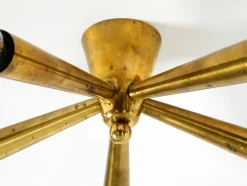 Mid-Century Modern Sputnik Messing Deckenlampe mit Fünf Armen, 1950er