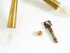Mid-Century Modern Sputnik Messing Deckenlampe mit Fünf Armen, 1950er