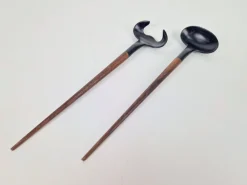 Mid-Century Modern Teak Salatbesteck, 1960er, 2er Set