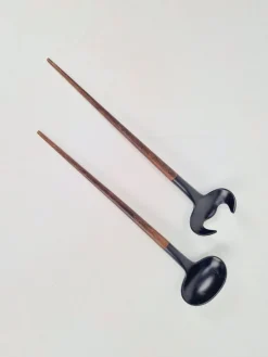 Mid-Century Modern Teak Salatbesteck, 1960er, 2er Set
