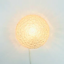 Mid-Century Modern Wandlampe aus bernsteinfarbenem Sideglas von Helena Tynell für Limburg, 1970er