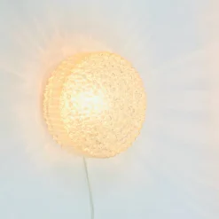 Mid-Century Modern Wandlampe aus bernsteinfarbenem Sideglas von Helena Tynell für Limburg, 1970er