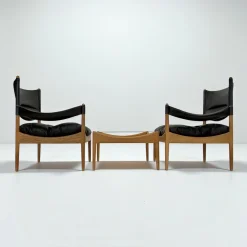 Mid-Century Modus Sessel, Tisch & Hocker aus Eiche von Kristian Solmer Vedel für Soren Willadsen, Dänemark, 1960er, 4er Set