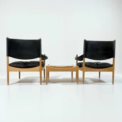 Mid-Century Modus Sessel, Tisch & Hocker aus Eiche von Kristian Solmer Vedel für Soren Willadsen, Dänemark, 1960er, 4er Set