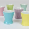 Mid-Century Pastell Gänseblümchen Porzellan Eierbecher von Lilien, Österreich, 1950er, 6 . Set