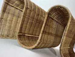 Mid-Century Rattan Zeitschriftenhalter zur Wandmontage, 1970er