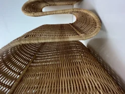 Mid-Century Rattan Zeitschriftenhalter zur Wandmontage, 1970er