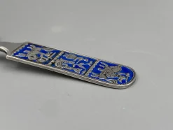 Mid-Century Sammlerlöffel aus Sterling Silber mit Emaille-Arbeit von David Anderson, Norwegen