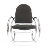 Mid-Century Schaukelstuhl aus Chrom & Stoff, 1970er