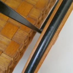 Mid-Century Servierwagen aus Metall, Holz & Kautschuk, 1950er