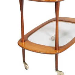 Mid-Century Servierwagen aus Teak & Glas von Cesare Lacca für Cassina, 1950er