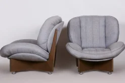 Mid-Century Sitzgarnitur aus Eiche, 1960er, 3er Set