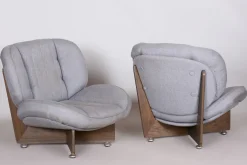 Mid-Century Sitzgarnitur aus Eiche, 1960er, 3er Set