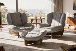 Mid-Century Sitzgarnitur aus Eiche, 1960er, 3er Set