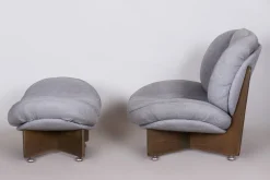 Mid-Century Sitzgarnitur aus Eiche, 1960er, 3er Set
