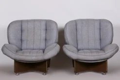 Mid-Century Sitzgarnitur aus Eiche, 1960er, 3er Set