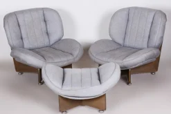 Mid-Century Sitzgarnitur aus Eiche, 1960er, 3er Set