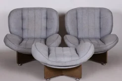 Mid-Century Sitzgarnitur aus Eiche, 1960er, 3er Set