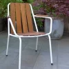 Mid-Century Skandinavisches Gartenstuhl aus Teakholz und Stahlrohr von Daneline, 1960er