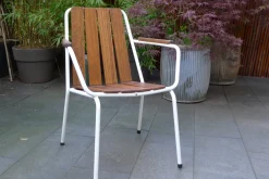 Mid-Century Skandinavisches Gartenstuhl aus Teakholz und Stahlrohr von Daneline, 1960er