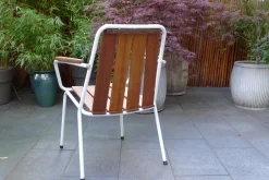 Mid-Century Skandinavisches Gartenstuhl aus Teakholz und Stahlrohr von Daneline, 1960er