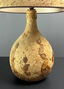 Mid-Century Tischlampe aus Korken, 1960er