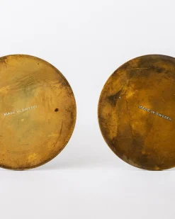 Mid-Century Vasen aus patiniertem Messing von Ystad-Metall, 1950er, 3er Set