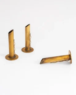 Mid-Century Vasen aus patiniertem Messing von Ystad-Metall, 1950er, 3er Set