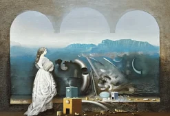 Mihailo Djokovic Tikalo, Surrealistische Komposition, 1982, Öl auf Leinwand, Gerahmt